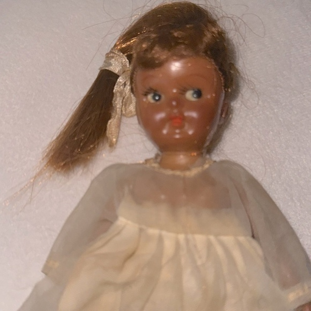 Mid Century Girls Plastic Doll Approximately 5.5” Tall Vintage Children’s Toy